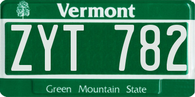 VT license plate ZYT782