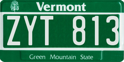 VT license plate ZYT813