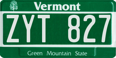 VT license plate ZYT827