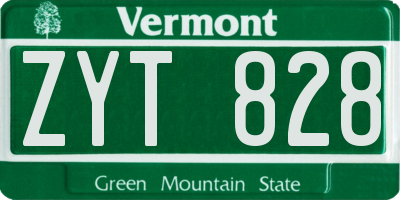 VT license plate ZYT828