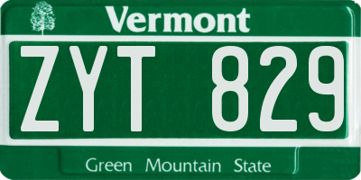 VT license plate ZYT829