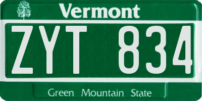VT license plate ZYT834