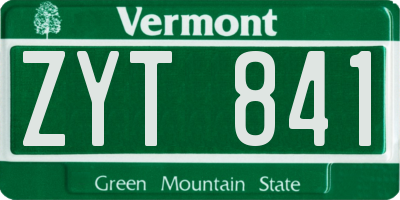 VT license plate ZYT841