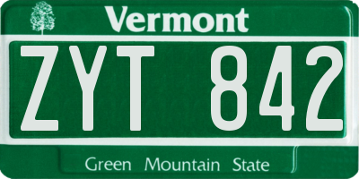 VT license plate ZYT842