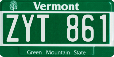 VT license plate ZYT861