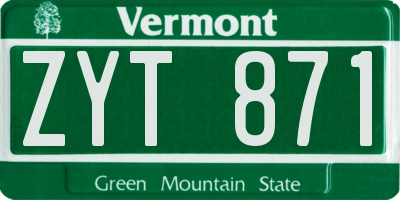 VT license plate ZYT871