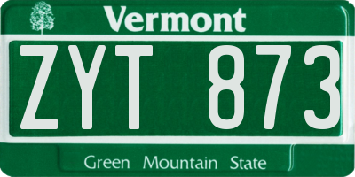 VT license plate ZYT873