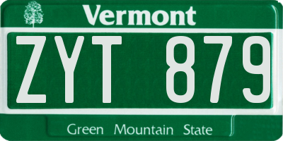 VT license plate ZYT879