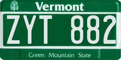 VT license plate ZYT882