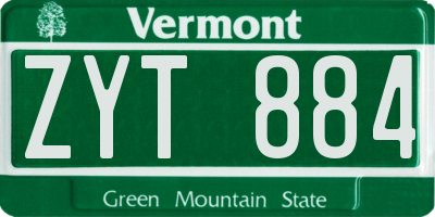 VT license plate ZYT884