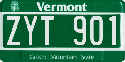 VT license plate ZYT901
