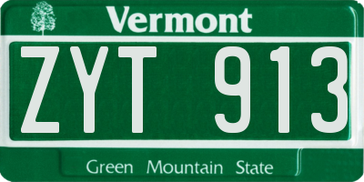 VT license plate ZYT913