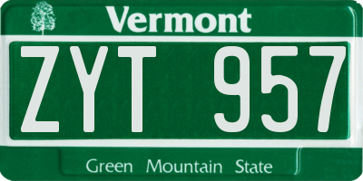 VT license plate ZYT957