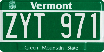 VT license plate ZYT971