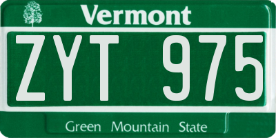 VT license plate ZYT975