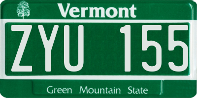VT license plate ZYU155