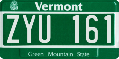 VT license plate ZYU161
