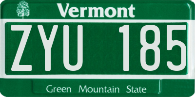 VT license plate ZYU185