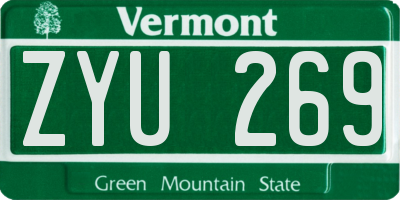 VT license plate ZYU269