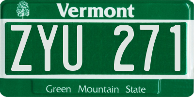 VT license plate ZYU271