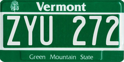 VT license plate ZYU272