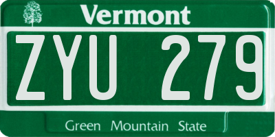 VT license plate ZYU279