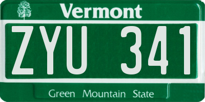 VT license plate ZYU341