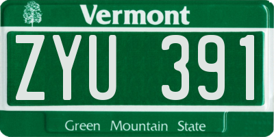 VT license plate ZYU391