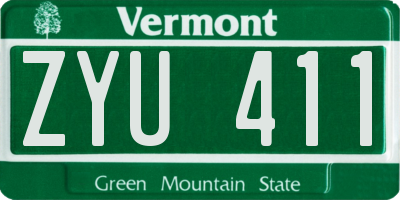 VT license plate ZYU411