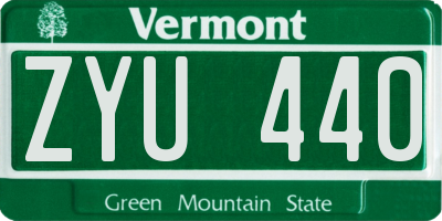 VT license plate ZYU440
