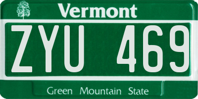 VT license plate ZYU469