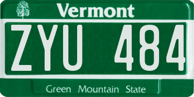 VT license plate ZYU484