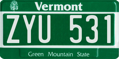 VT license plate ZYU531