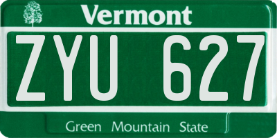 VT license plate ZYU627