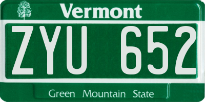 VT license plate ZYU652