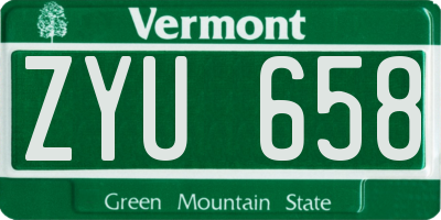 VT license plate ZYU658