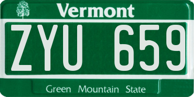 VT license plate ZYU659