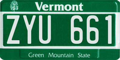 VT license plate ZYU661