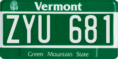 VT license plate ZYU681
