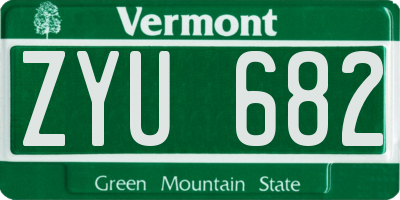 VT license plate ZYU682