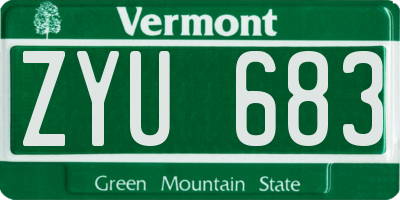 VT license plate ZYU683