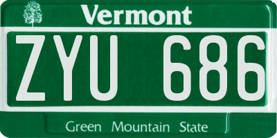VT license plate ZYU686