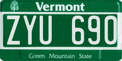 VT license plate ZYU690