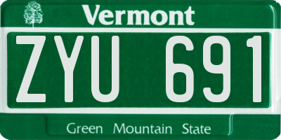 VT license plate ZYU691