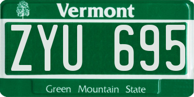 VT license plate ZYU695