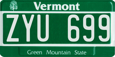 VT license plate ZYU699