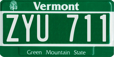 VT license plate ZYU711
