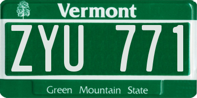 VT license plate ZYU771
