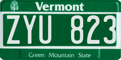 VT license plate ZYU823
