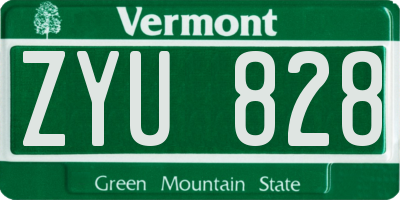 VT license plate ZYU828
